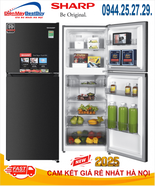 Tủ lạnh Sharp Inverter 247 lít SJ-X270V-DG Mới 2025