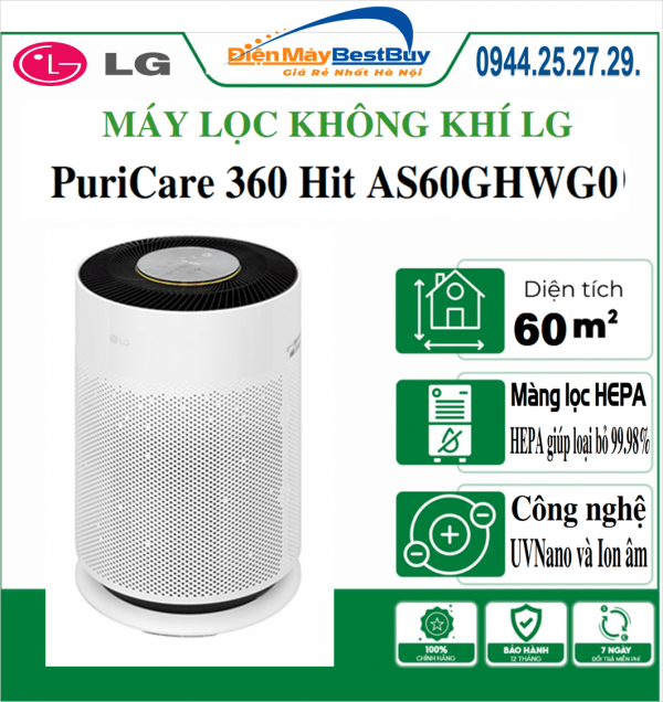 Máy lọc khí LG PuriCare 360 HIT AS60GHWG0 [2025]