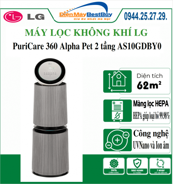 Máy lọc không khí LG 360 độ Alpha 2 tầng AS10GDBY0 [2025]