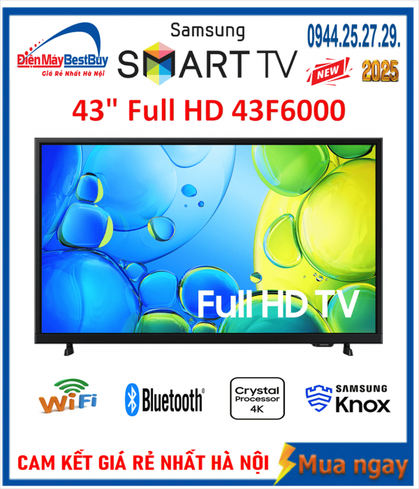 Tivi Samsung FHD 43 inch (43F6000F) Mới 2025