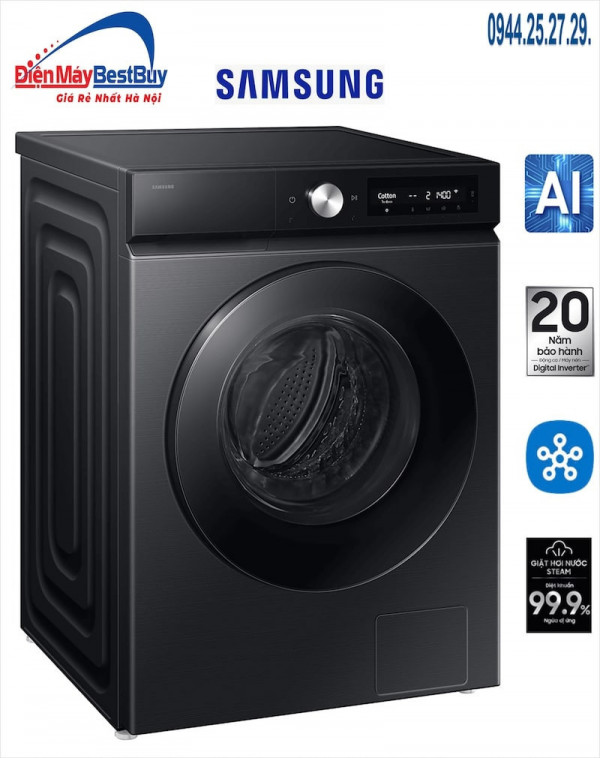 Máy giặt Samsung Bespoke AI EcoBubble Inverter 10 kg WW10DB7U34GBSV 2025