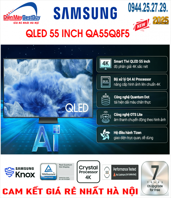 Smart Tivi QLED Samsung AI 4K 55 inch QA55Q8F5 [2025]