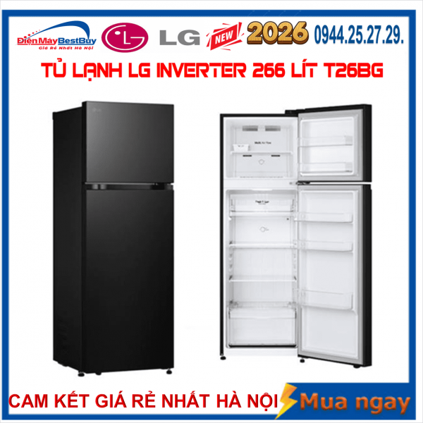 Tủ lạnh LG T26BG Inverter 266 lít