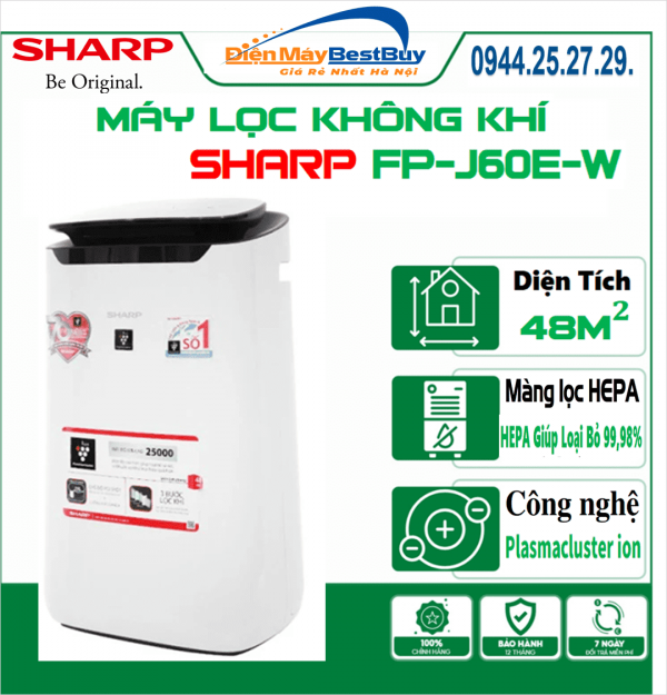 Máy lọc không khí sharp FP-J60E-W