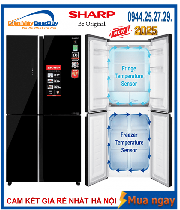 Tủ lạnh Sharp SJ-FXP560VG-BK Inverter 466 lít