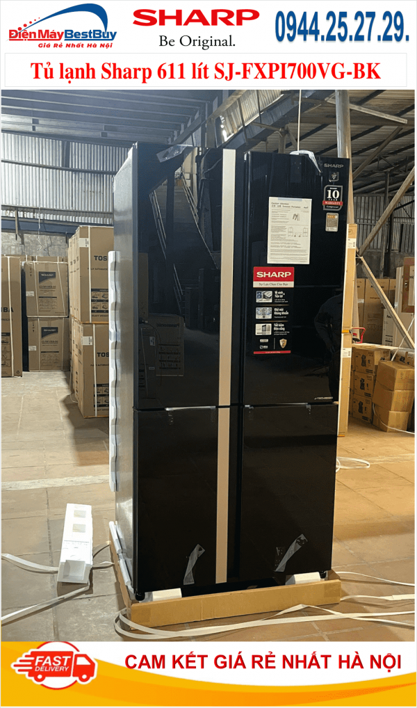 Tủ lạnh Sharp SJ-FXPI700VG-BK Inverter 611 lít 