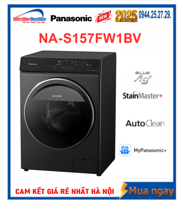 Máy giặt sấy Panasonic NA-S157FW1BV giặt 11.5kg sấy 7kg
