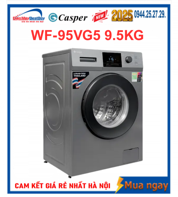Máy giặt Casper WF-95VG5 lồng ngang 9.5kg
