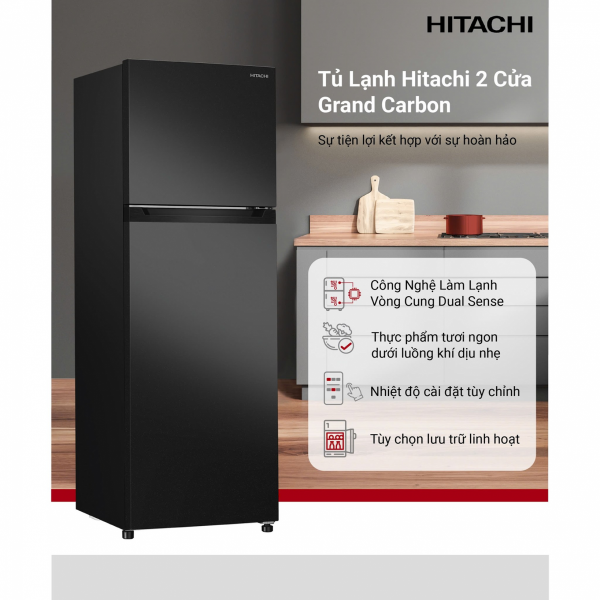 Tủ lạnh Hitachi HRTN6408SUVN Inverter 374 lít
