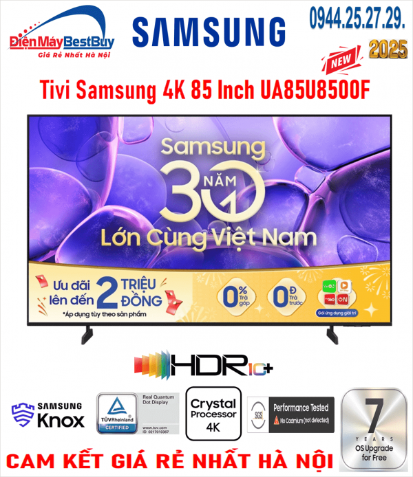 Tivi Samsung UA85U8500F 4K 85 Inch [2025]