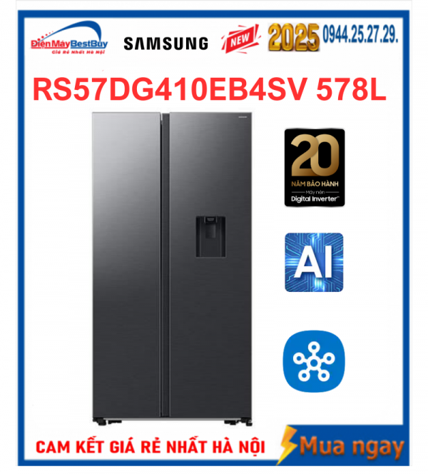 Tủ lạnh Samsung RS57DG410EB4SV Inverter Side By Side 578 lít