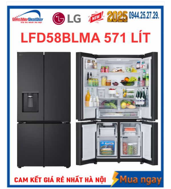 Tủ lạnh LG LFD58BLMA Inverter 4 cánh 571 lít