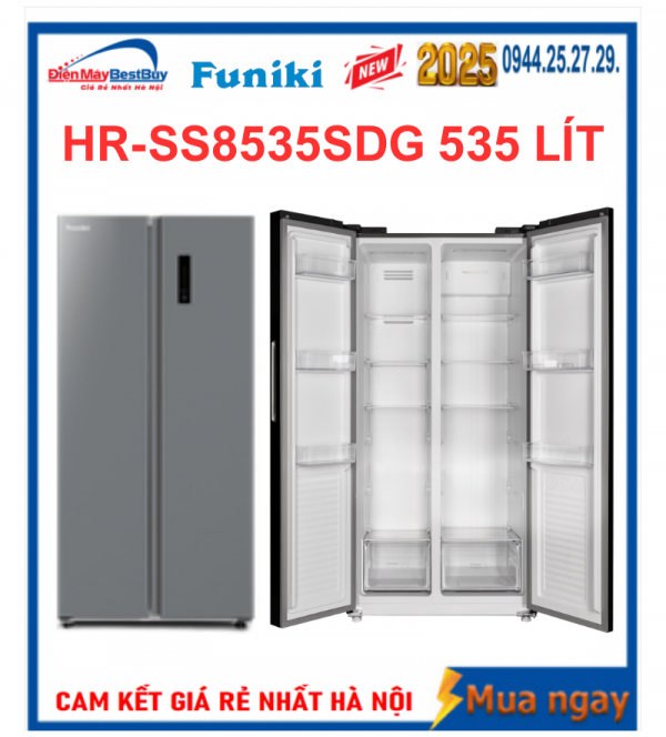 Tủ lạnh Funiki HR-SS8535SDG Side By Side 535 lít