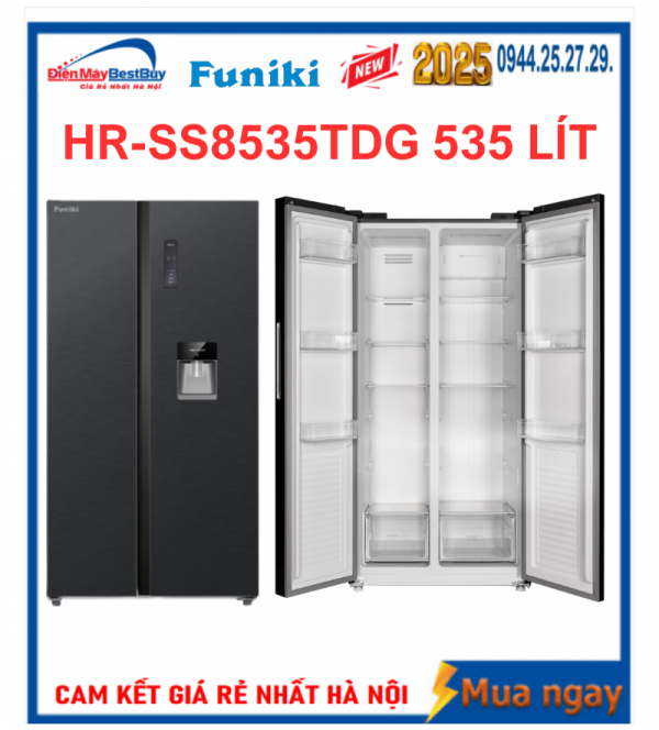 Tủ lạnh Funiki HR-SS8535TDG Side By Side 535 lít