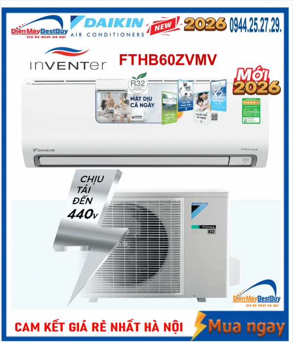 Điều hòa Daikin FTHB60ZVMV 21000 BTU 1 chiều Inverter