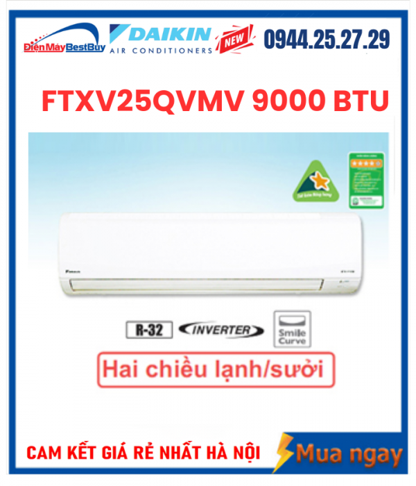 Điều hòa Daikin FTXV25QVMV 9000 BTU 2 chiều Inverter