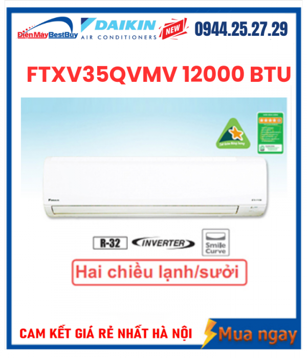 Điều hòa Daikin FTXV35QVMV 12000 BTU 2 chiều Inverter
