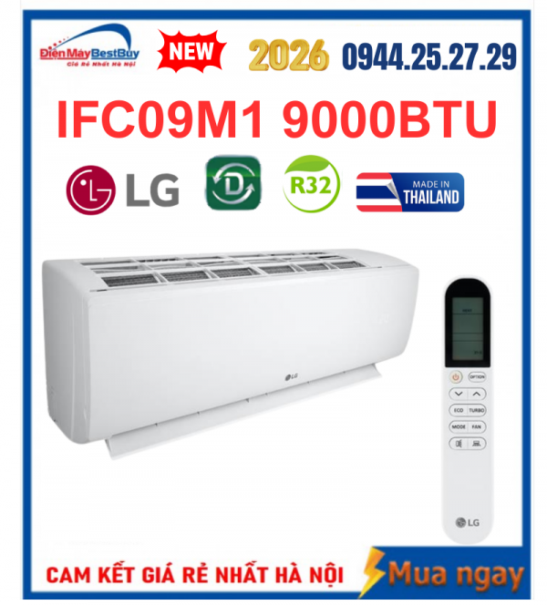 Điều hòa LG IFC09M1 9000BTU 1 chiều inverter 2026