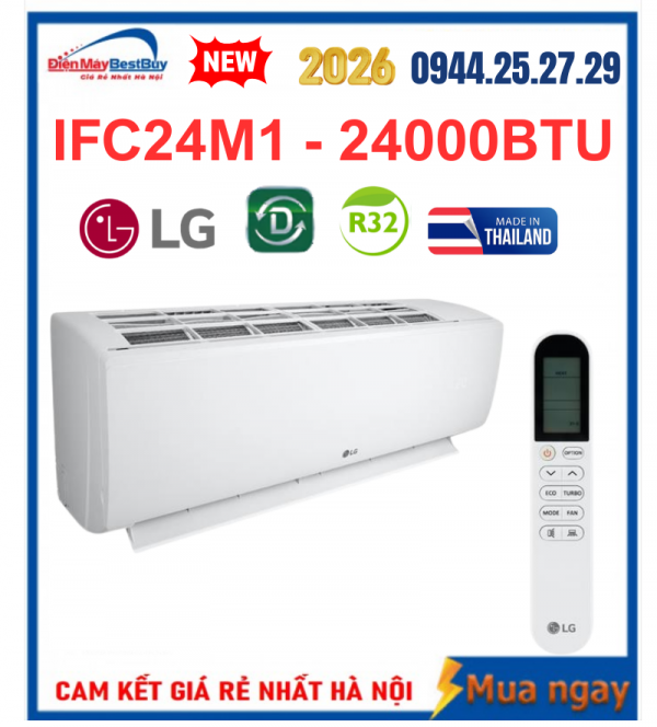 Điều hòa LG IFC24M1 24000BTU 1 chiều inverter 2026