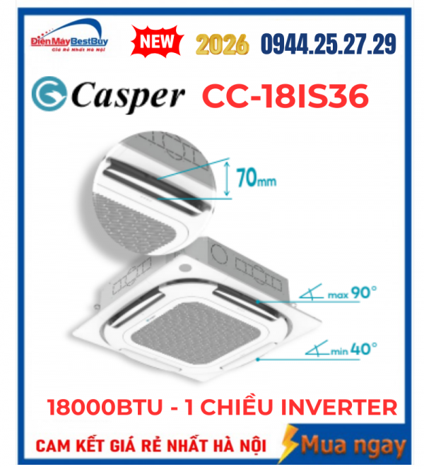 Điều hòa âm trần Casper CC-18IS36 1 chiều inverter 18000BTU