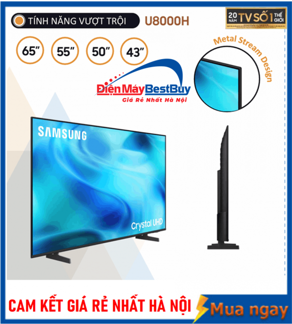 Smart Tivi Samsung UHD 4K 50 inch UA50U8000H Mới 2026