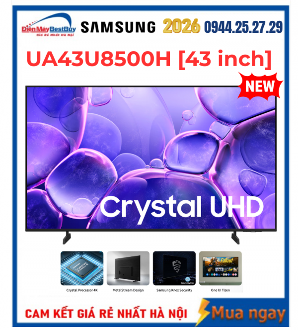 Smart Tivi Samsung UHD 4K 43 inch UA43U8500H Mới 2026