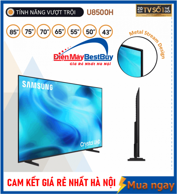 Smart Tivi Samsung UHD 4K 75 inch UA75U8500H Mới 2026