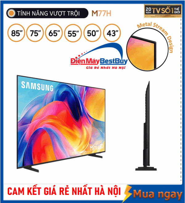 Smart Tivi Samsung MiniLED 4K 75 inch UA75M77H Mới 2026