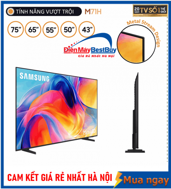Smart Tivi Samsung MiniLED 4K 50 inch UA50M71H Mới 2026