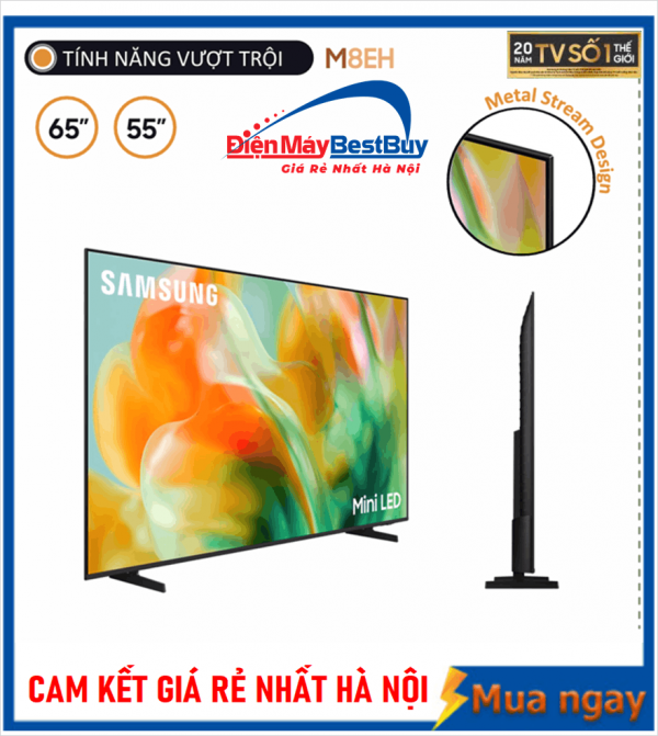 Smart Tivi Samsung MiniLED 4K 65 inch UA65M8EH Mới 2026