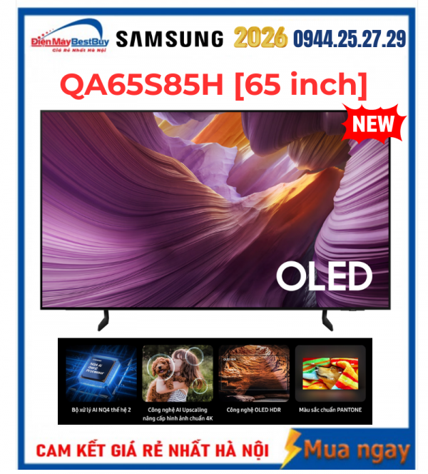 Smart Tivi Samsung OLED 4K 65 inch QA65S85H Mới 2026