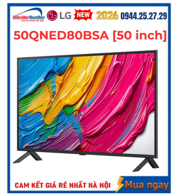 Smart Tivi LG QNED AI 4K 50 inch 50QNED80BSA Mới 2026