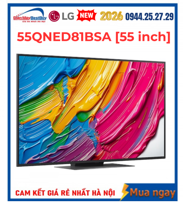Smart Tivi LG QNED AI 4K 55 inch 55QNED81BSA Mới 2026