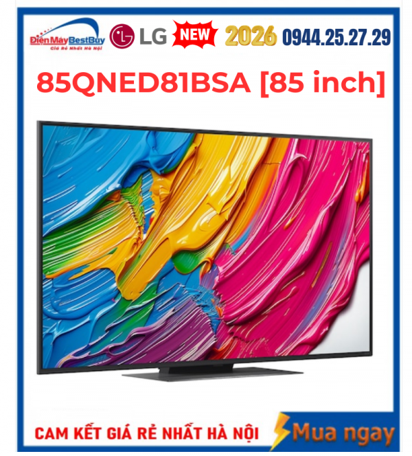 Smart Tivi LG QNED AI 4K 85 inch 85QNED81BSA Mới 2026