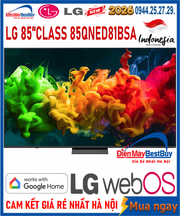 Smart Tivi LG QNED AI 4K 85 inch 85QNED81BSA Mới 2026