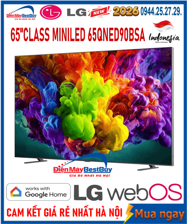 Smart Tivi LG QNED AI 4K 65 inch 65QNED90BSA Mới 2026
