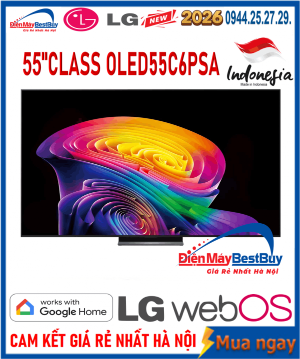 Smart Tivi LG OLED evo AI 4K 55 inch OLED55C6PSA Mới 2026