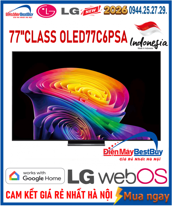 Smart Tivi LG OLED evo AI 4K 77 inch OLED77C6PSA Mới 2026