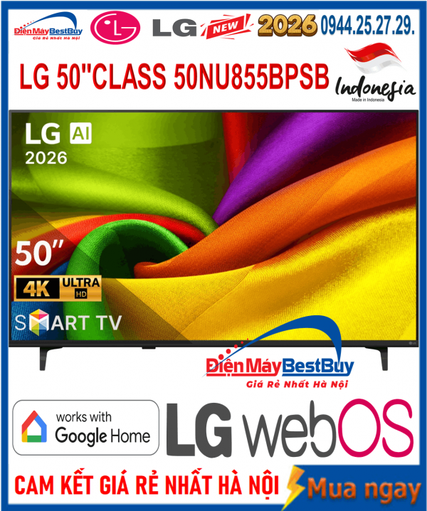 Smart Tivi LG AI 4K 50 inch 50NU855BPSA Mới 2026