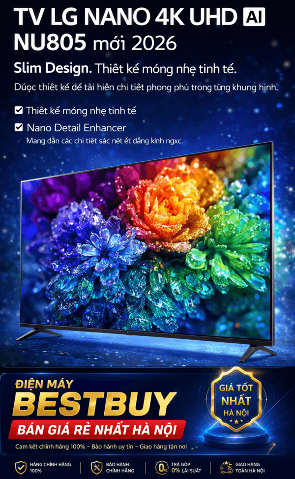 Smart Tivi LG AI 4K 65 inch 65NU805BPSB Mới 2026