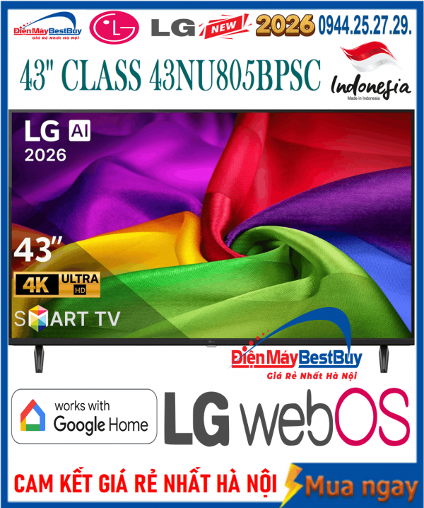Smart Tivi LG AI 4K 43 inch 43NU805BPSC Mới 2026