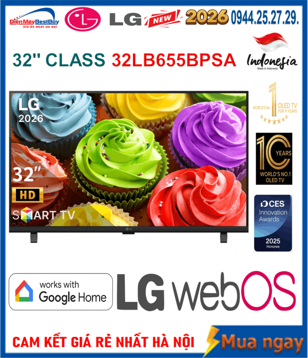 Smart Tivi LG 32 inch 32LB655BPSA Mới 2026