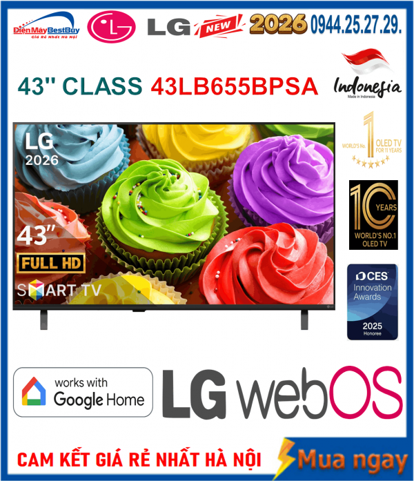 Smart Tivi LG 43 inch 43LB6550PSA Mới 2026