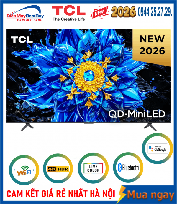 Tivi QD-Mini LED TCL 4K 98 Inch [98P8LS] New 2026