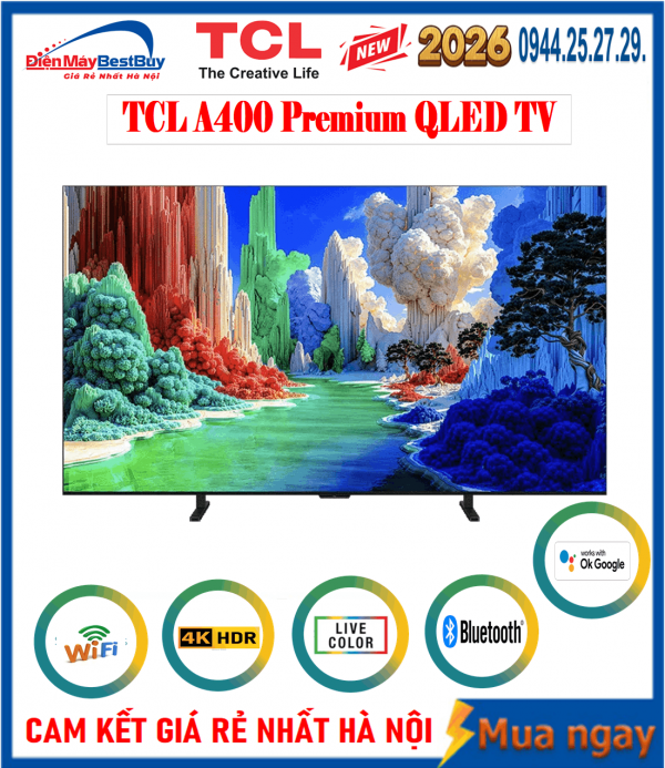 Tivi TCL Premium QLED 4K 75 inch [75A400M] New 2026