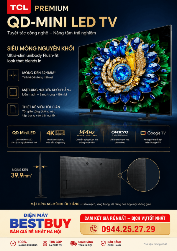 Tivi TCL Premium QLED 4K 98 inch [98A400M] New 2026