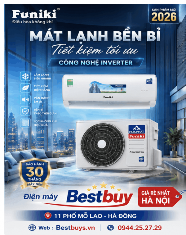 Điều hòa Funiki 12000BTU 1 chiều inverter HIC12TMM