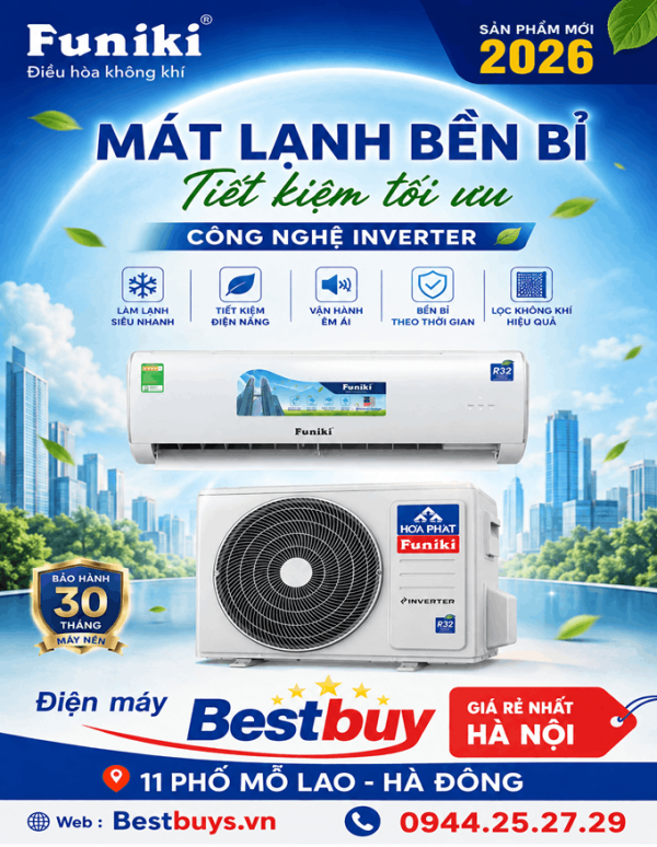 Điều hòa Funiki 24000BTU 1 chiều inverter HIC24TMM