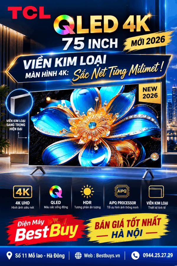 Google Tivi QLED TCL 4K 75 inch 75T6D