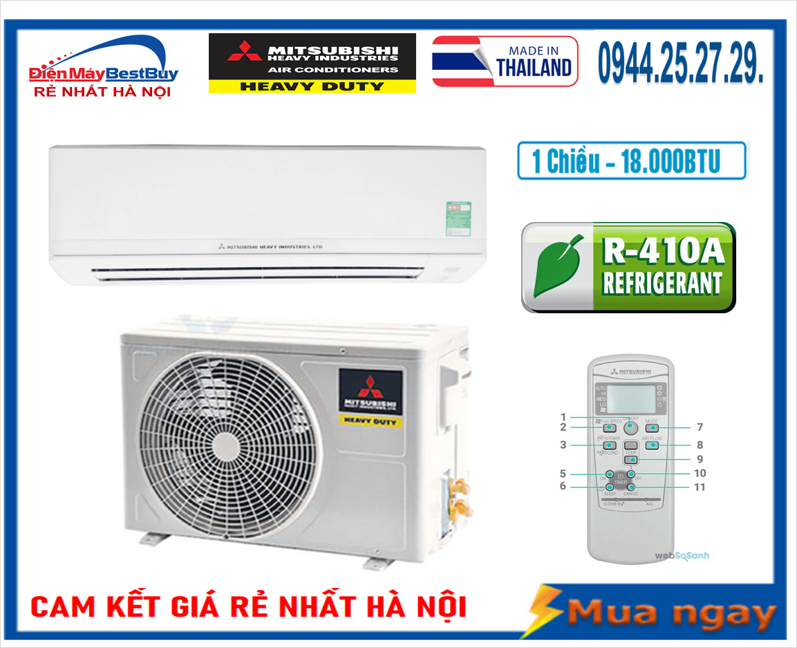 Điều hòa Mitsubishi Heavy 18.000BTU 1 chiều SRK18CS-S5/SRC18CS-S5